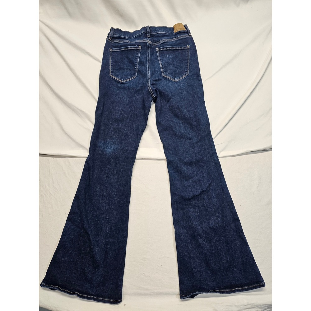 American Eagle Next Level Stretch Dark Wash Flare Jeans Juniors Size 10 - Picture 8 of 9